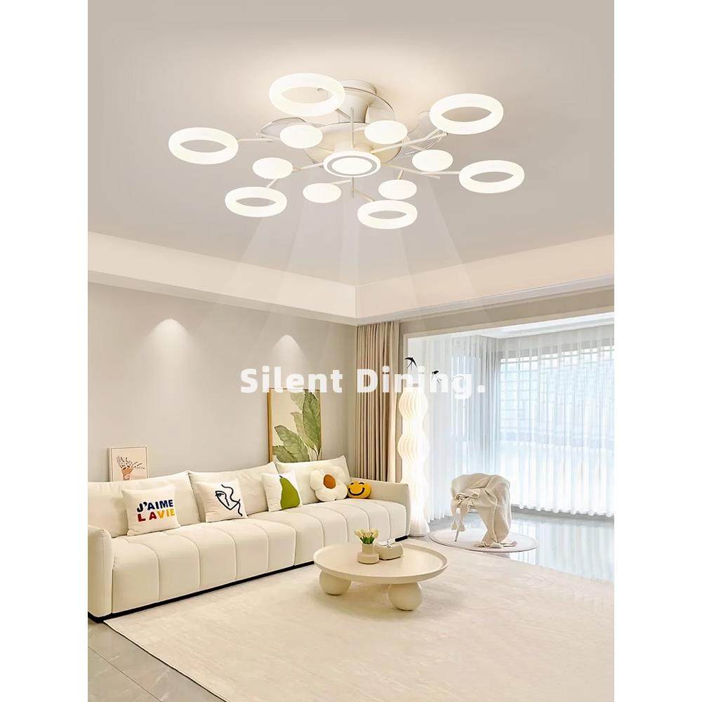 奶油风客厅风扇灯2025年新款简约现代大气吸顶灯隐形护眼吊扇灯,鲜花速递/花卉仿真/绿植园艺,割草机/草坪机,淘宝优惠券,粉丝福利购,淘宝优惠卷