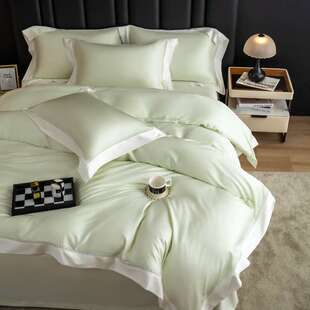 意式极简轻奢镂空花边裸睡级床品天丝棉丝滑四件套高端寝具用品