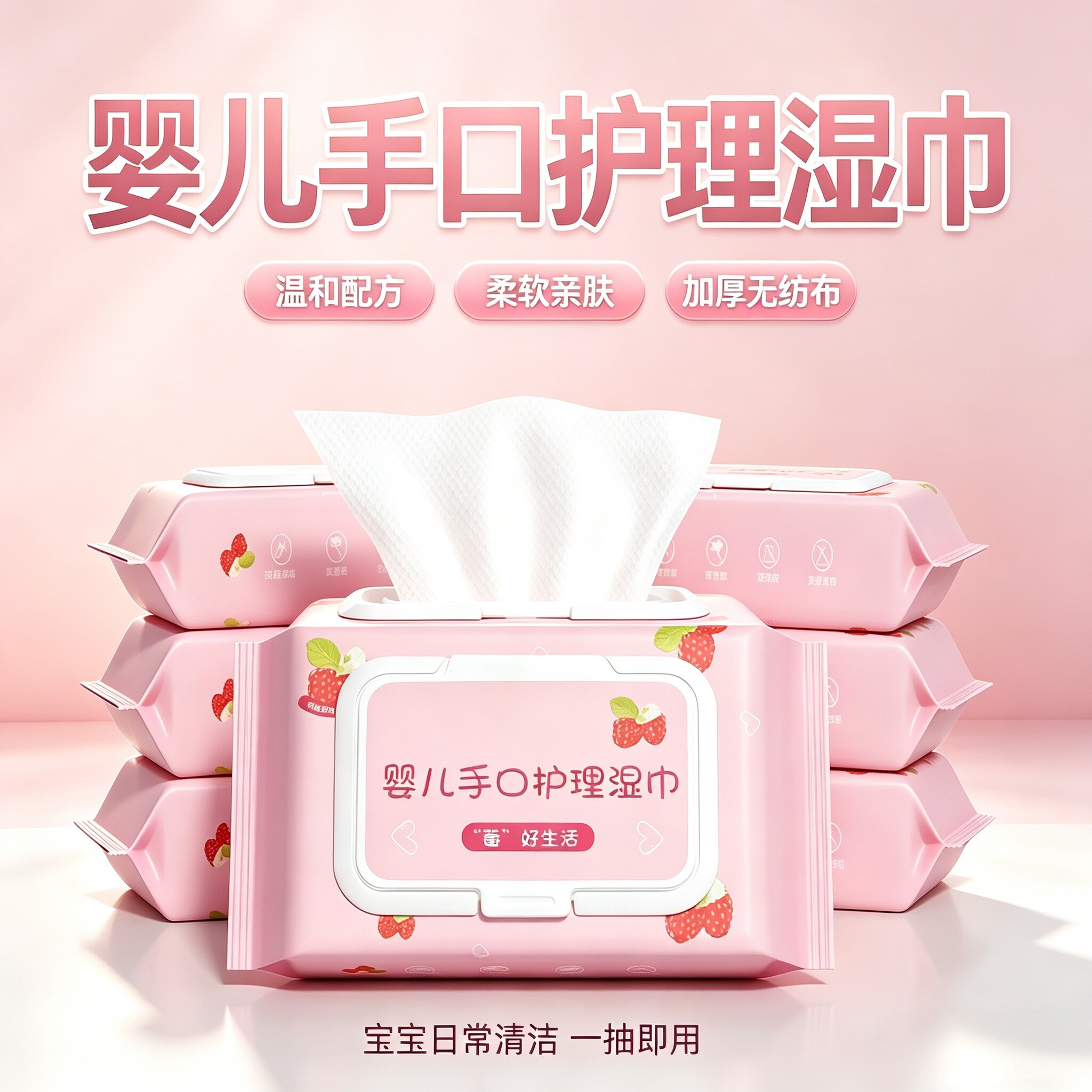 婴幼儿手口专用湿巾无酒精大包