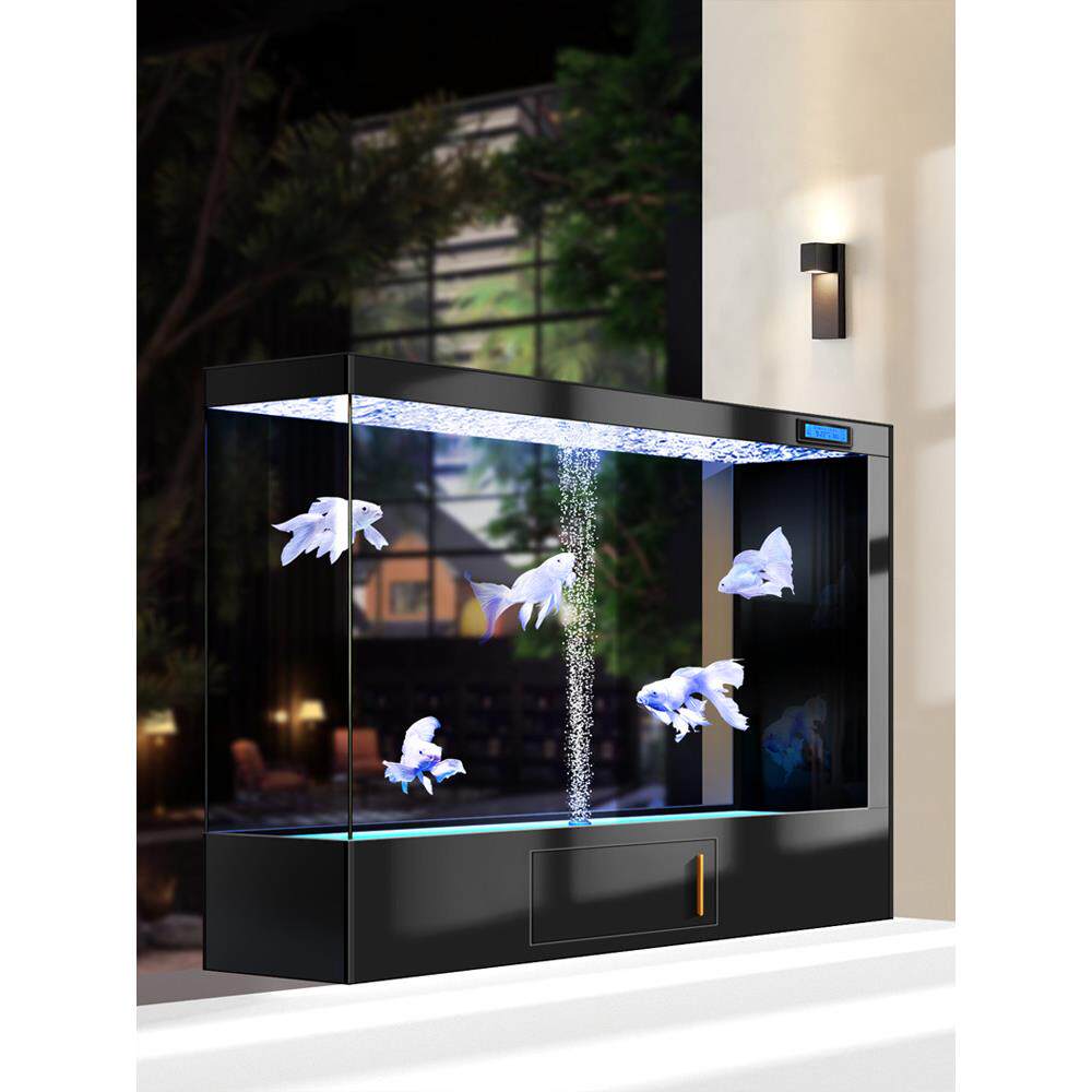 落地鱼缸隔断屏风大型超白玻璃办公室招财生态金鱼缸客厅2025新款