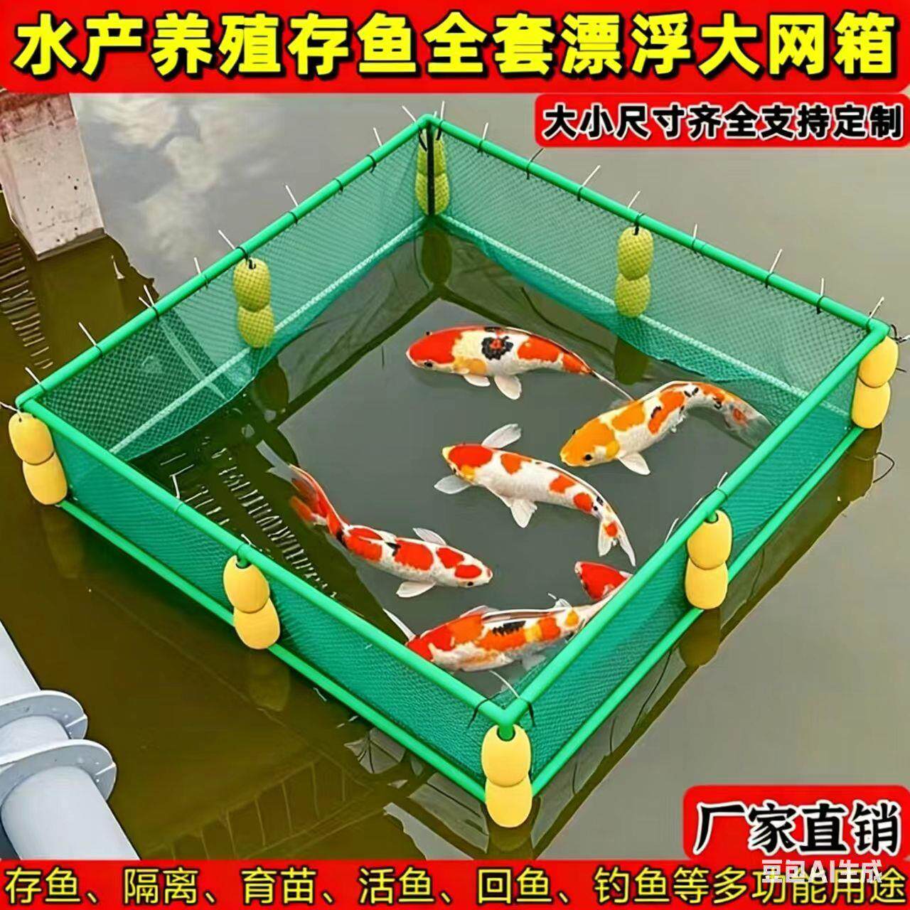 专用养鱼网箱大型不伤鱼悬浮隔离网暂养存鱼防逃黄鳝泥鳅养殖网箱