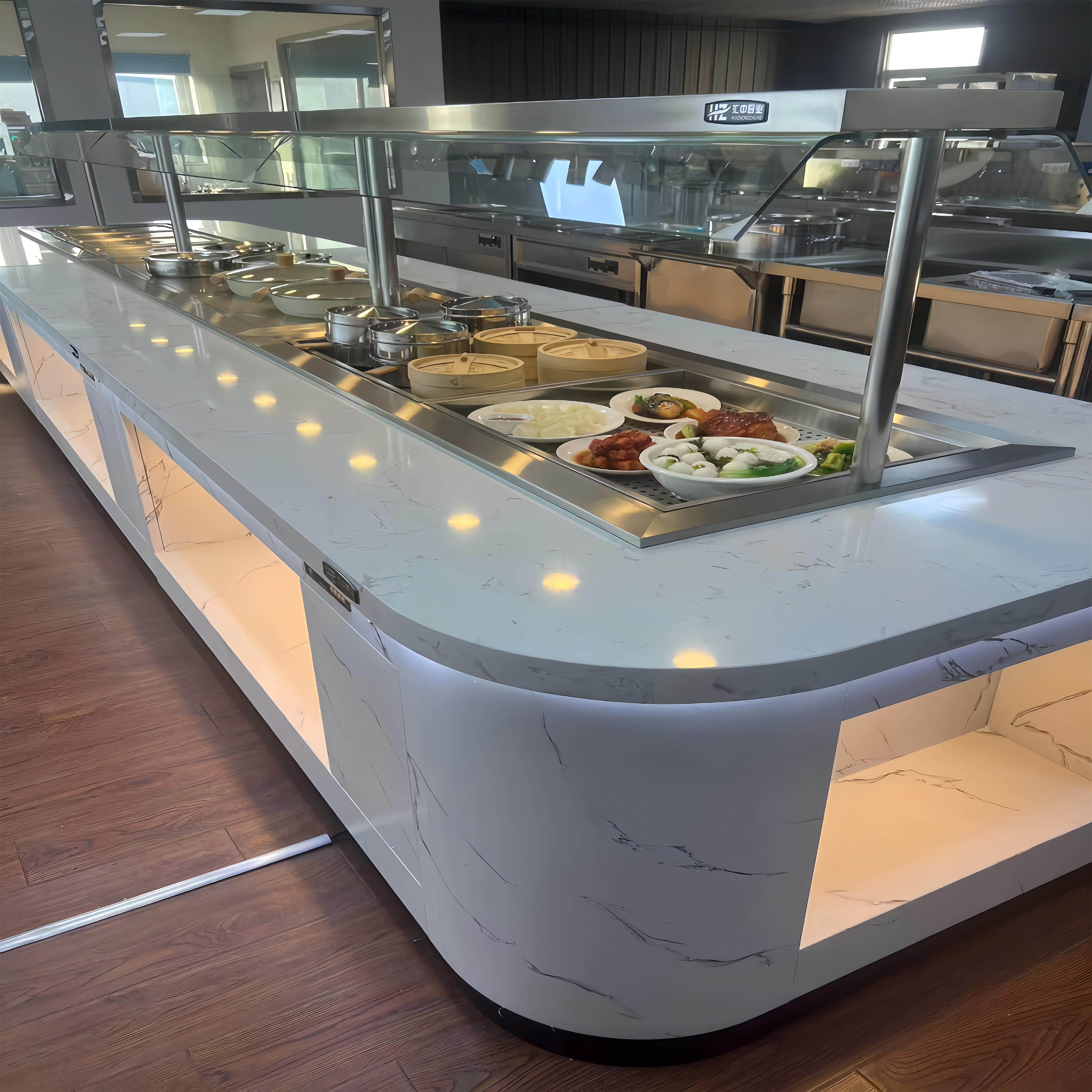定做快餐保温台商用小碗菜中式快餐店打菜售卖台食堂自助餐自选台