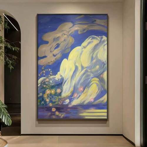 北欧风植物花卉装饰画客厅有框悬挂画现代简约高清微喷抽象风格