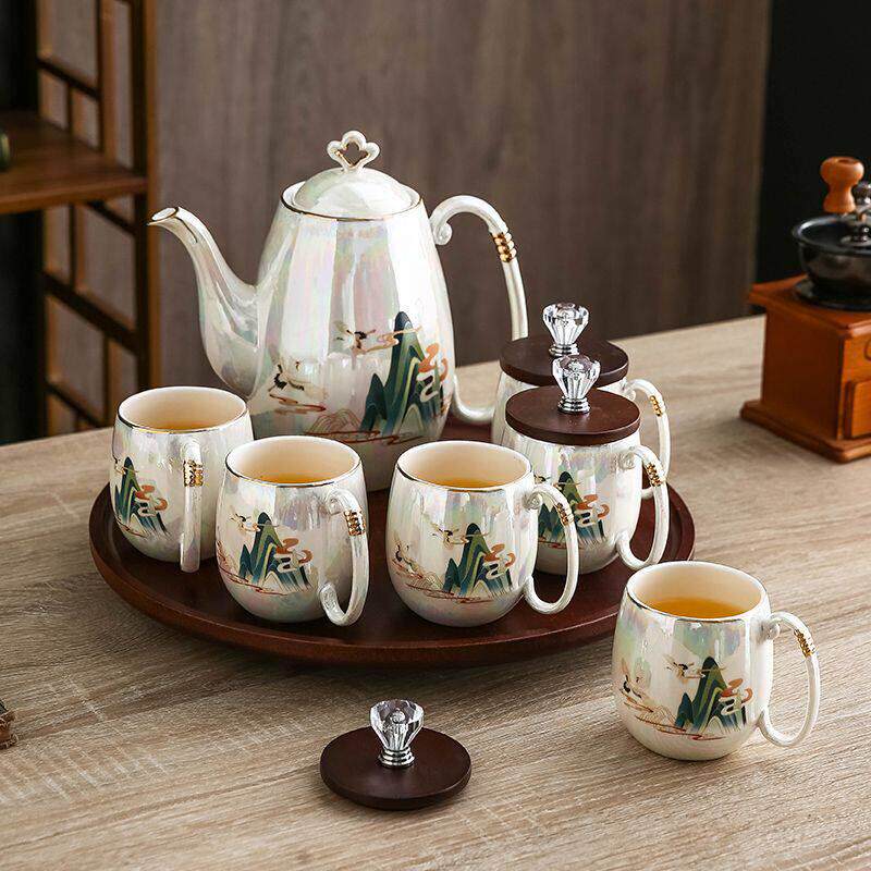 新中式轻奢水具套装家用客厅结婚茶具陶瓷水杯子杯具茶杯乔迁礼品