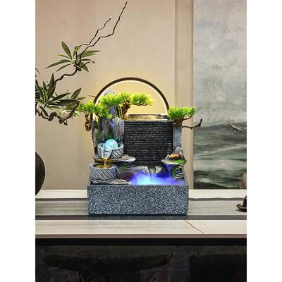 假山水幕墙流水摆件循环水园林绿化客厅办公室桌面运势风水轮开房