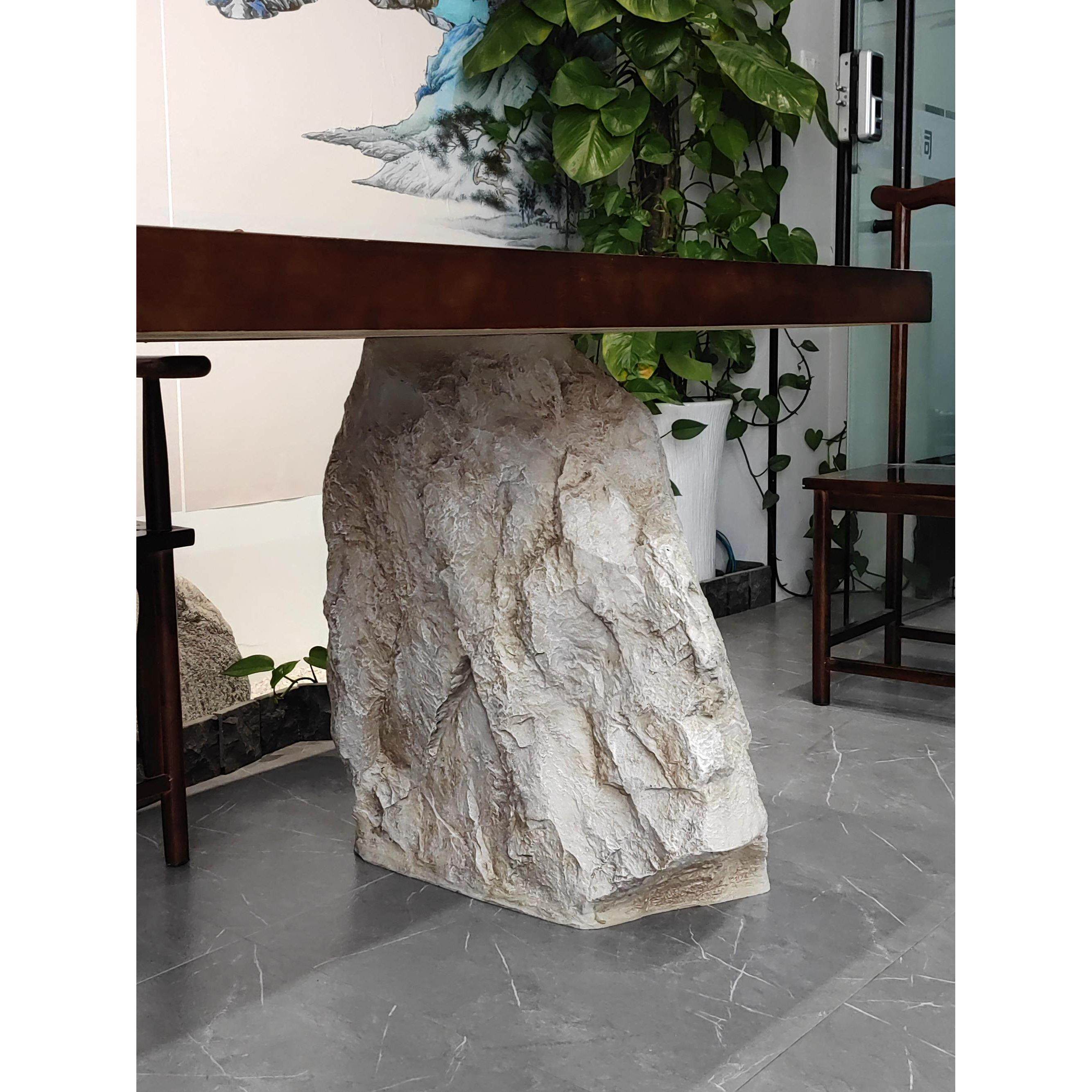 模拟石桌腿和桌腿底座定制玻璃纤维装饰品中国风可及豪华实木大理