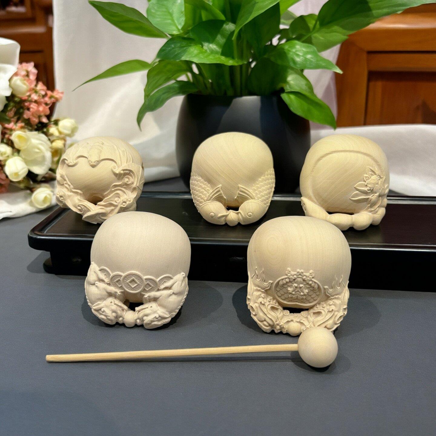 黄杨木木鱼实木随身静心敲打击乐器解压办公室木雕工艺品摆饰送礼
