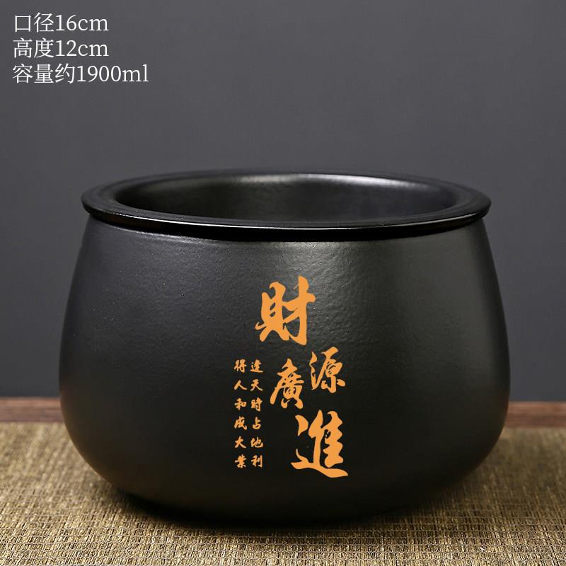 粗陶深空茶洗家用大号茶渣缸水盂杯洗茶具废水缸收纳碗茶盆茶杯盆