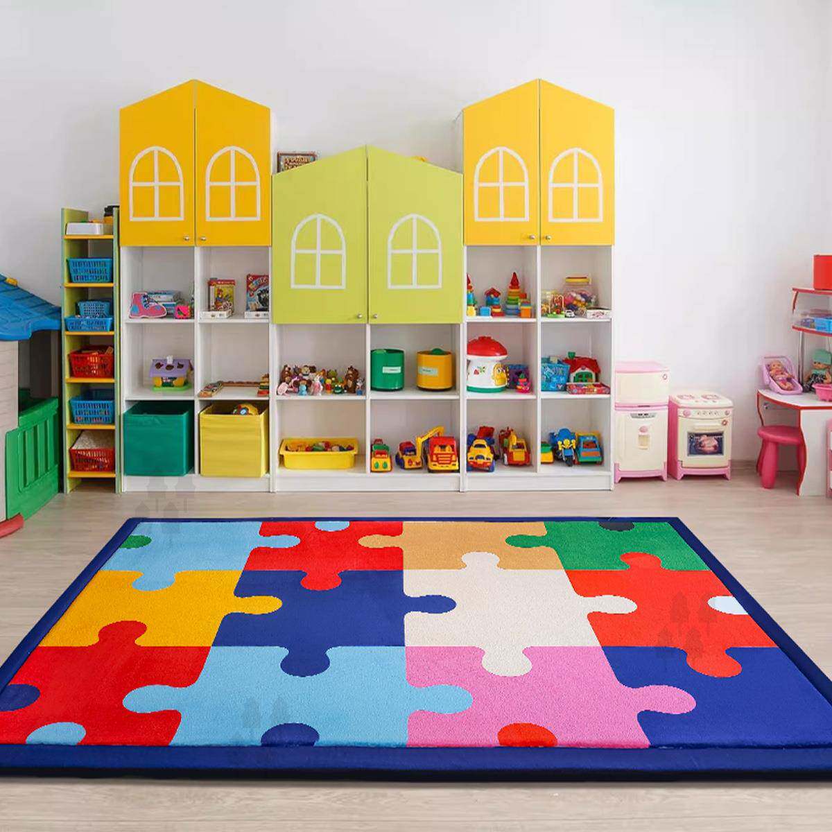 加厚地板地垫法兰绒印花防滑泡沫儿童宝宝爬行打地铺垫脚垫爬爬垫