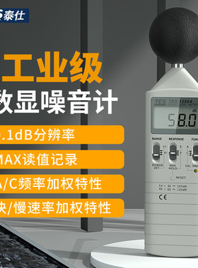 泰仕噪音计声级计分贝仪噪音测试仪分贝声音大小测量仪TES1350A