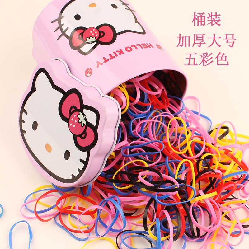 儿童加厚一次性橡皮筋宝宝高弹力耐用皮套发圈小女孩彩绳扎头发绳