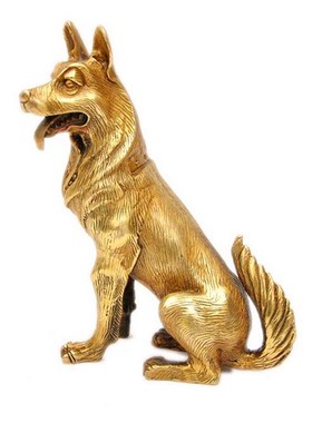 纯铜狗黄铜狼狗一对铜狗生肖狗补西北角家居客厅工艺礼品摆饰礼品