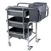 三层推车塑料上菜送餐车不锈钢收碗收餐车餐具收集清洁车工具收纳