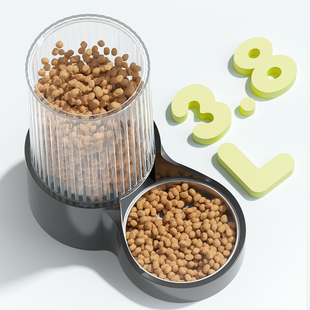 猫碗狗碗猫粮自动饮水喂食器猫咪喝水一体双碗猫食盆饭盆宠物用品