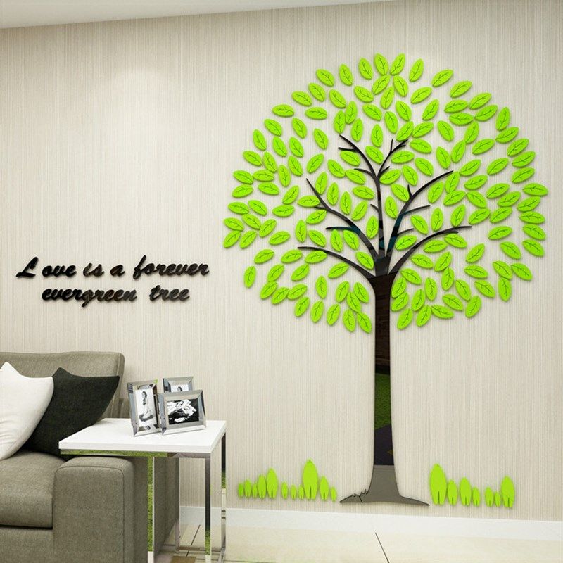 家居树3d亚克力立体墙贴画客厅电视玄关背景创意办公室装饰品贴纸,家居饰品,软装墙贴,淘宝优惠券,粉丝福利购,淘宝优惠卷
