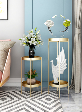 北欧花架子客厅落地式阳台装饰花架多层置物架简约绿萝铁艺花盆架