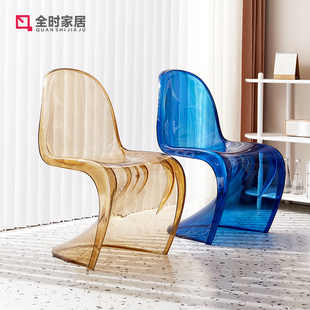 简约创意亚克力透明椅子塑料水晶椅加厚家用餐桌椅北欧潘东椅网红