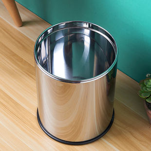 不锈钢卫生桶防火垃圾桶KTV酒店家用商铺防阻燃欧式 创意大号筒