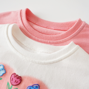 休闲卫衣服上衣春季 可爱婴幼儿童装 纯棉1岁2 女童宝宝春装 2023新款