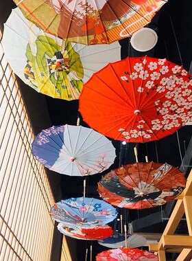 日式油纸伞红色螺旋舞蹈道具伞旗袍汉服走秀防水防晒流苏款装饰伞