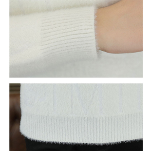 上衣服加厚款 2023秋冬新款 半高领毛衣男装 仿貂绒针织衫 毛线衣 男士