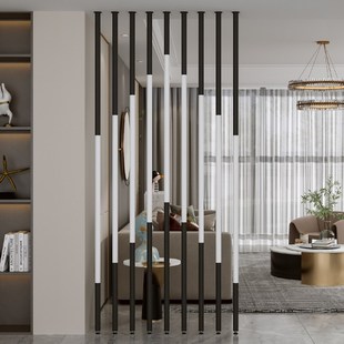 免打孔铁艺屏风隔断墙餐厅卧室客厅入户玄关立柱条办公室简约创意