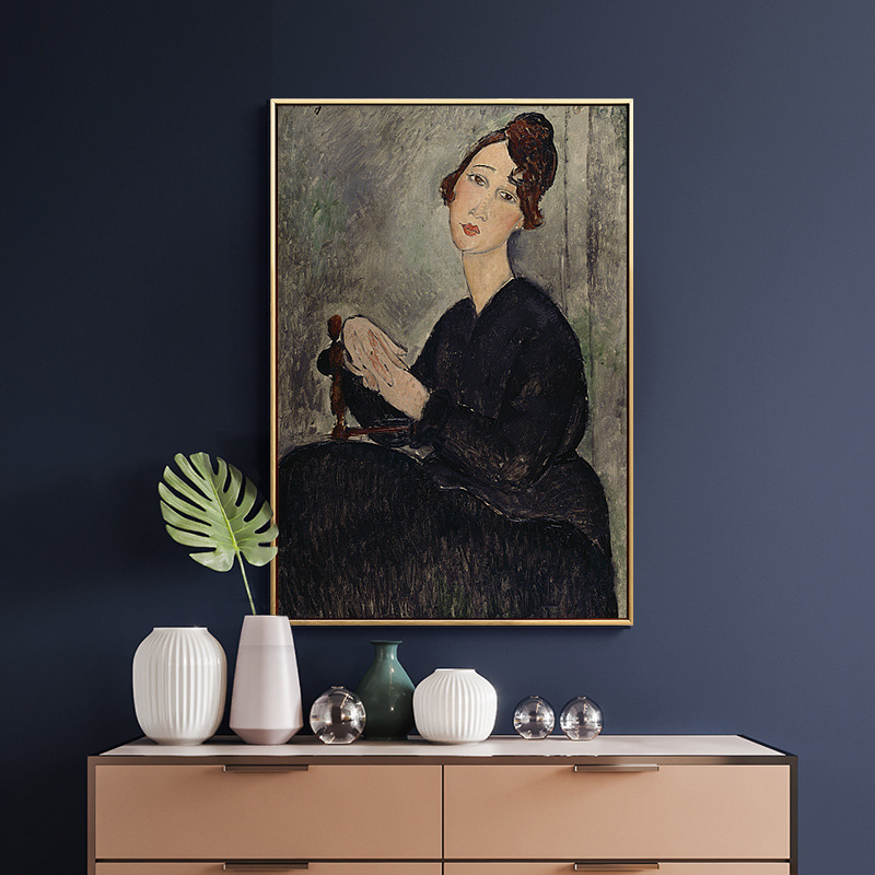 房间壁画艺术画北欧玄关抽象挂画人物油画藝術畫名画装饰画样板间