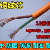 纯铜防水牛筋2芯软电缆线防冻电线2.5 4平方护套线户外电源线 1.5
