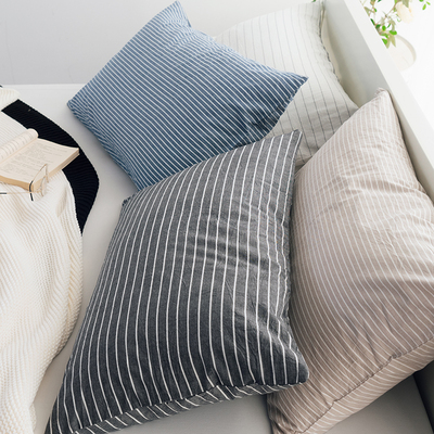 全棉水洗棉4874单人枕头套色织条纹纯棉枕套  单个装一对请拍2