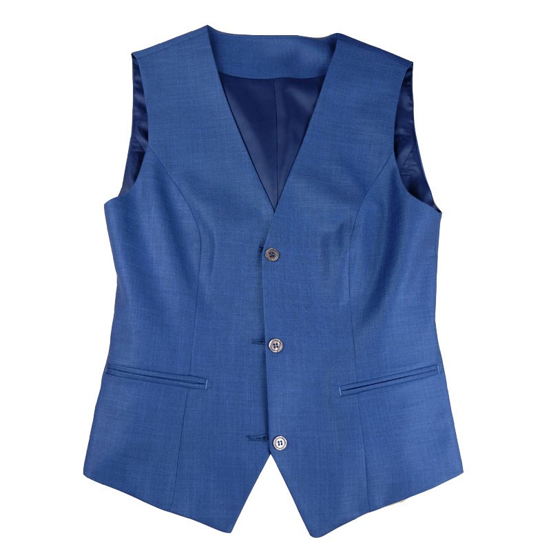 领创宝马4S店新款修身女士工装蓝色女马甲精品职业装销售背心制服