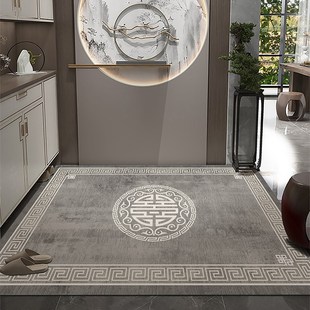 新中式 高级入户地垫地毯脚垫子进大门口客厅玄关防滑耐脏定制裁剪