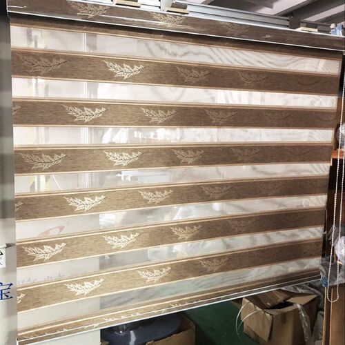 叶子提花柔纱帘窗帘成品 客厅书房窗帘卫生间卷帘 百叶窗升降拉帘