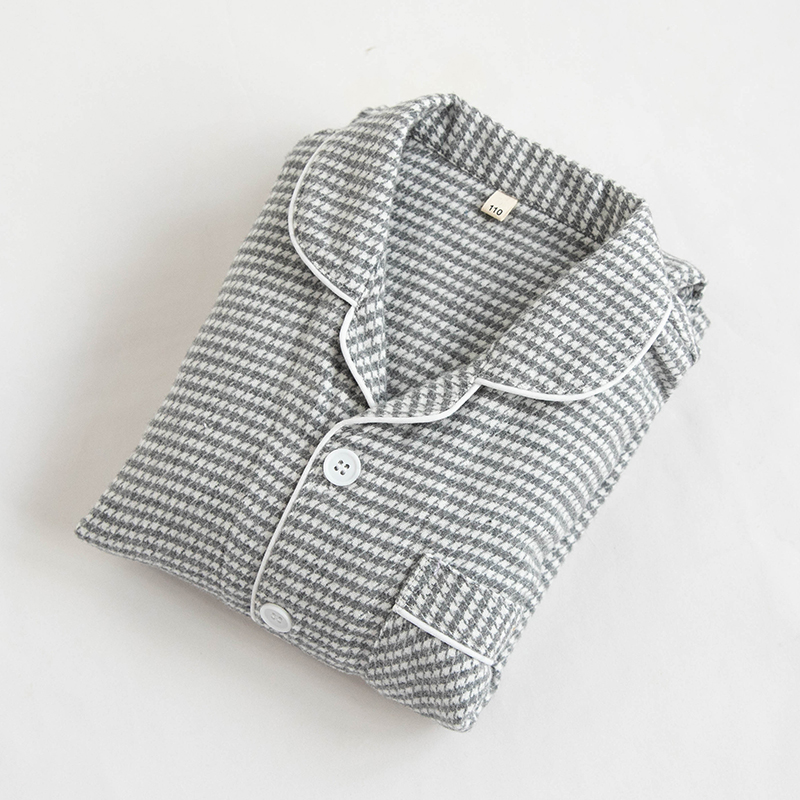 春秋冬全棉磨毛绒布儿童男童纯棉睡衣长袖套装宽松宝宝家居服亲子