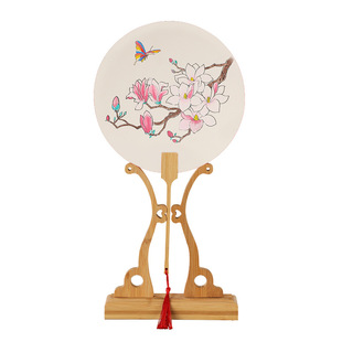 加厚双面宣纸扇子线稿填色古风团扇亲子活动diy空白手绘国画宫扇