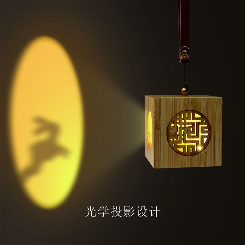 追月投光灯充电无极调光中秋氛围灯手提投影LED小夜灯创意礼物品