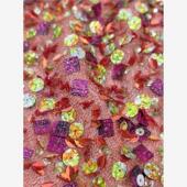 进口ELIE 高定礼服婚纱布料 刺绣 SAAB御用珠片面料 手工重工钉珠