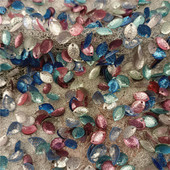 罗三裁旗袍 国外手工绣花钉珠蕾丝刺绣面料 手工工匠出品 礼服料