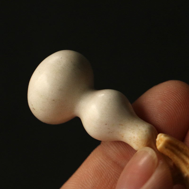 纯手工雕刻一体成型鹿角小葫芦手把件手捻根付把玩件小挂件带龙头