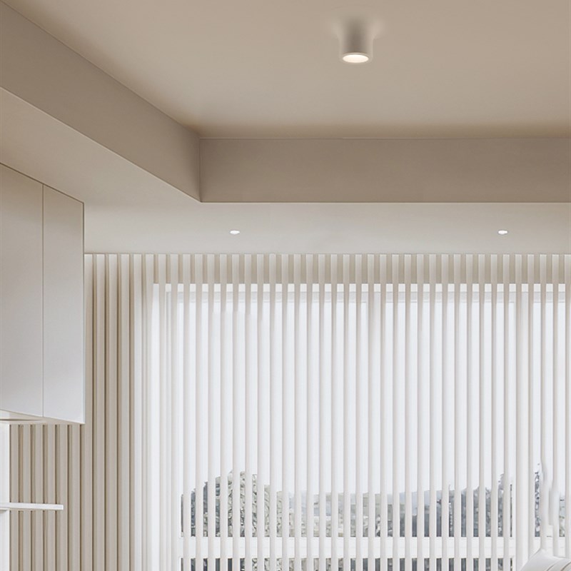 水滴明装石膏灯全光谱智能射灯侘寂风嵌入式餐厅无边框预埋筒灯