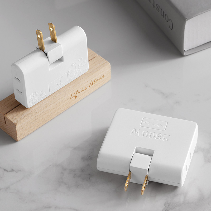 1旋转插座无线超薄一转三多用扩展多功能带USB转换器二脚扁平插