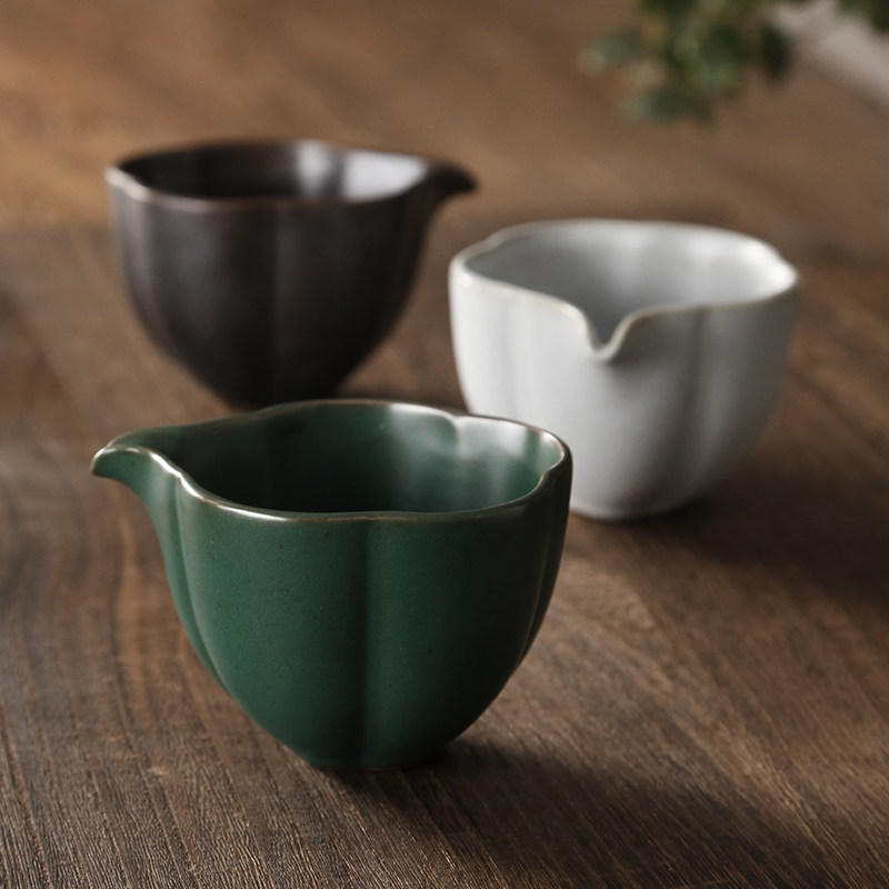 陶瓷公道杯分茶器 功夫茶具配件茶漏玻璃泡茶器 茶海公杯粗陶仿古