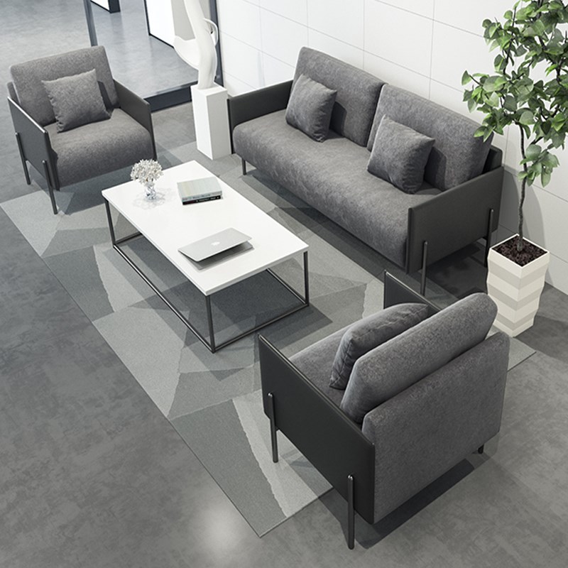 办公室科技布沙发简易商务茶几洽谈会客室休息接待区办公沙发