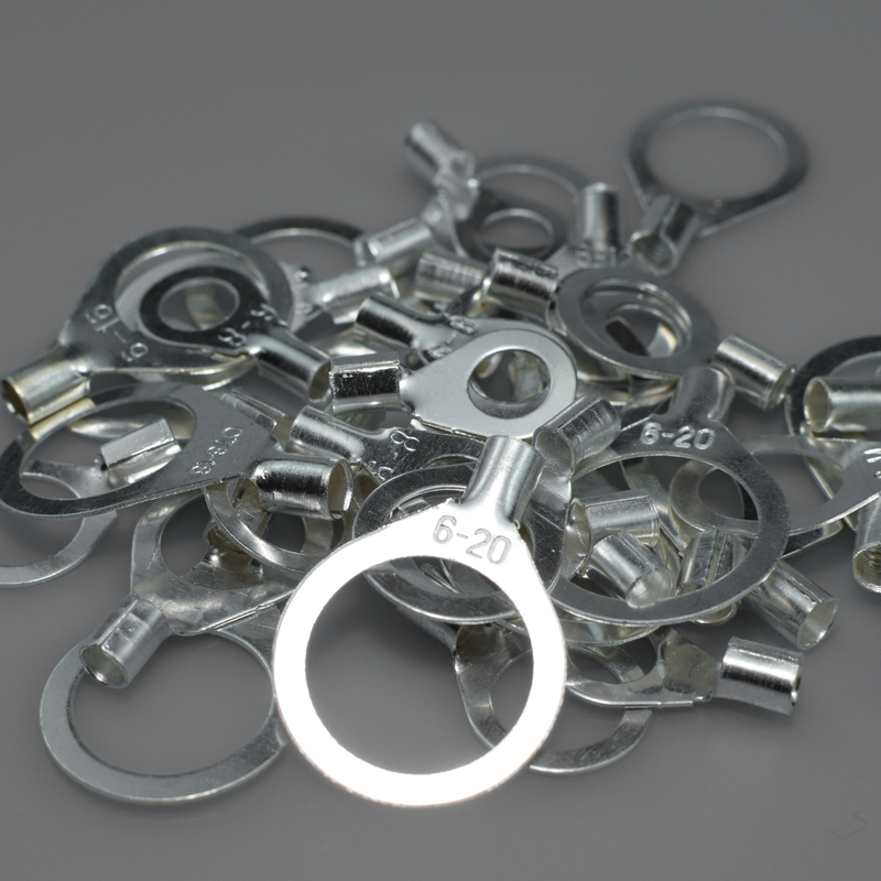 OT铜端子冷压端子电线连接器圆形裸端子线耳线夹圆形压接线铜鼻子