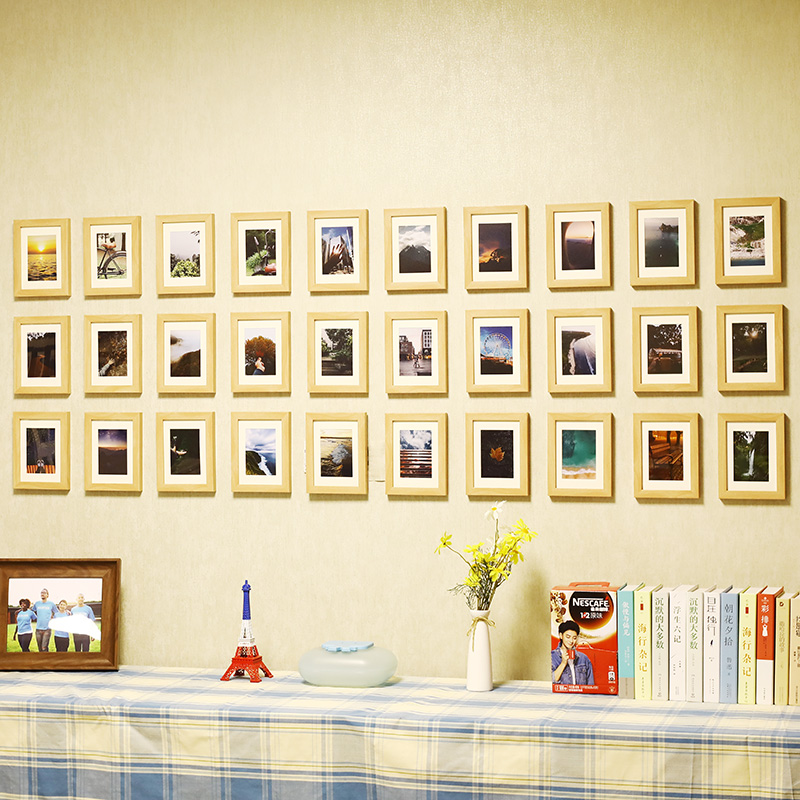 长方形大幅照片墙30框52个相框背景墙企业文化墙培训机构企业