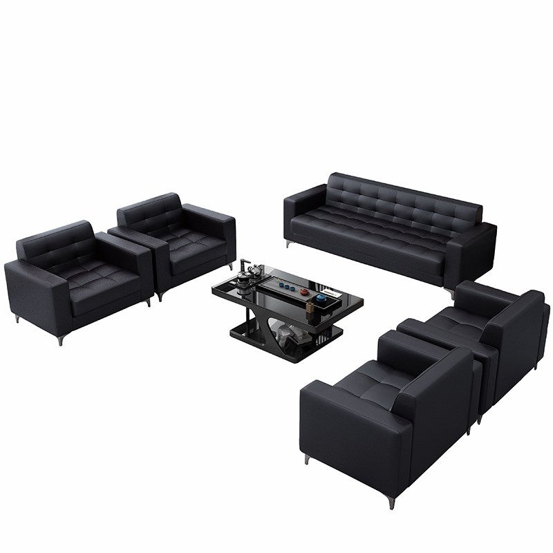 办公沙发商务简约会客洽谈接待休息区三人位办公室沙发茶几