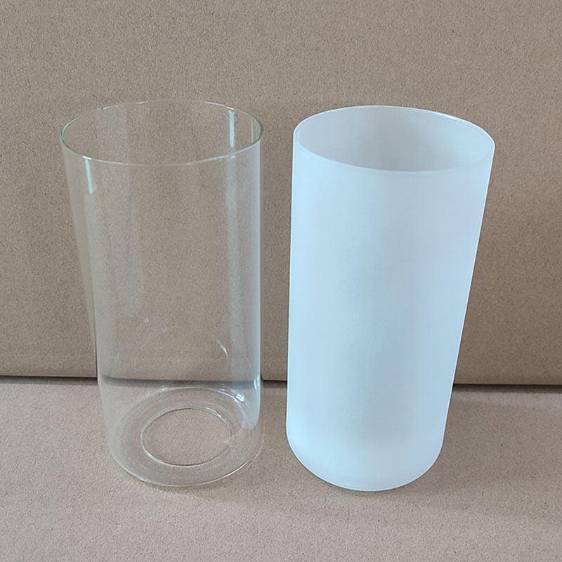 灯具配件欧式客厅吊灯透明清光外壳罩直筒玻璃磨砂diyE27灯头通用