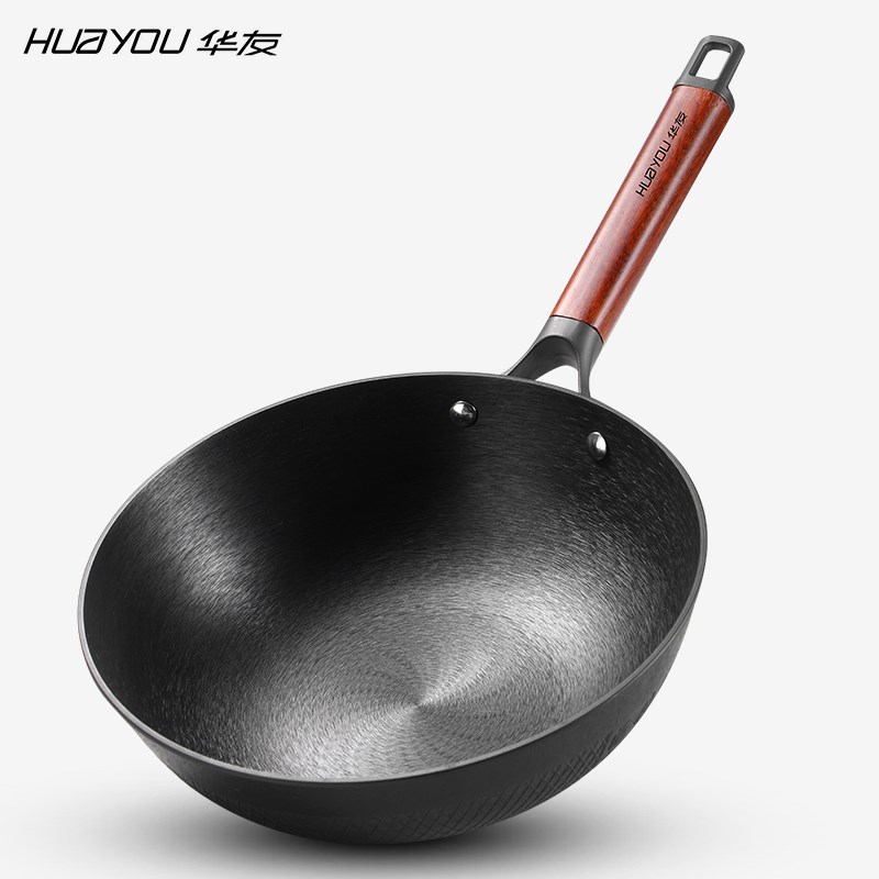铸铁锅小炒锅无涂层家用炒菜锅一人食铁锅辅食小锅2cm-2cm-28cm