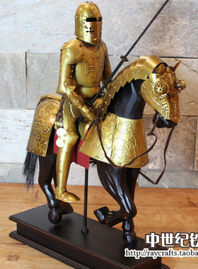 欧洲中世纪盔甲骑士欧式铁马复古武士酒吧餐厅网咖客厅电视柜摆设