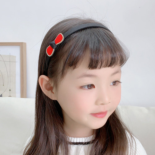 儿童公主发箍女孩女童发饰小领结镶钻发卡子防滑头饰学生简约头箍