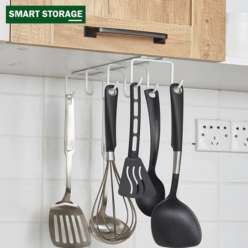 厨房勺子铲子挂架免打孔橱柜挂钩马克杯架悬挂倒挂放杯子的置物架